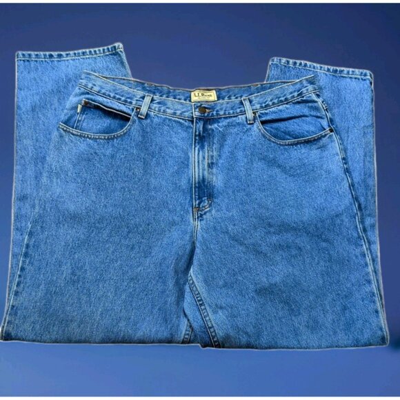 L.L. Bean Other - LLBean 100% Cotton Classic Relaxed Fit Straight Jeans Size 40x32 Blue Denim